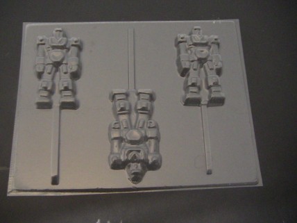 260sp Robot Changing Dude Chocolate Candy Lollipop Mold